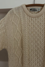 1990's ARAN PURE WOOL FISHERMAN KNIT JUMPER | SIZE M/L