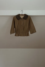 1950's SAMUEL ROBERT CAMEL LEATHER + TWEED PEPLUM JACKET | SIZE S/M