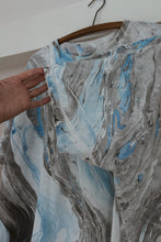 1990's BLUE MARBLED COTTON TEE | SIZE L/XL