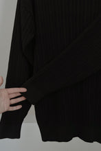 1990's BLACK PURE SILK CABLE KNIT JUMPER | SIZE M/L