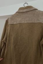 1970's CAMEL SUEDE CABLE KNIT ZIP JACKET | SIZE M/L
