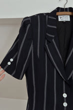 1980's STRUCTURED STRIPE PEPLUM JACKET | SIZE M