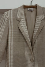1990's WOVEN COTTON + LINEN PLAID BLAZER | SIZE L/XL