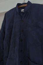 1960's LYRE COBALT PURE SILK JACQUARD PUFF JACKET | SIZE M