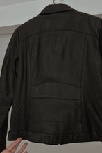 1990's WILSONS MAXIMA BLACK FITTED LEATHER MOTO JACKET | SIZE S/M
