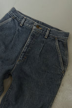 1980's LEE PLEATED PINCH WAIST BARREL DENIM | SIZE 26/27