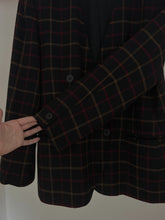 1990's JONES PURE WOOL PLAID DOUBLE BREASTED BLAZER | SIZE M/L