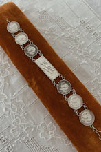 1930's RARE "PATSIE" SILVER COIN LOVE TOKEN BRACELET