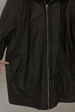 1990's WILSONS FAUX SHEARLING LINED BLACK LEATHER JACKET | SIZE L/XL