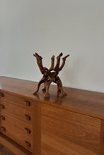 1960's HAND CARVED INTERLOCKING WALNUT STAND