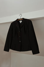 Y2K PURE SILK BLACK TAFFETA JACKET | SIZE M