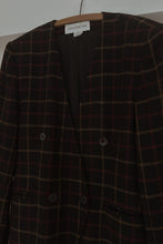 1990's JONES PURE WOOL PLAID DOUBLE BREASTED BLAZER | SIZE M/L