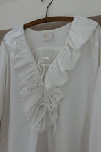 1970's EBER SAN FRAN FEMME RUFFLE TOP | SIZE L