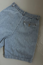 1990's EDDIE BAUER DENIM PLEATED TROUSER SHORTS | SIZE 28