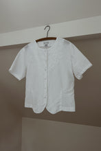 1980's FLORAL EMBROIDERED RAMIE COTTON PEPLUM TOP | SIZE L