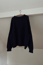 1980's NAVY HAND KNIT MOCK NECK JUMPER | SIZE 2XL