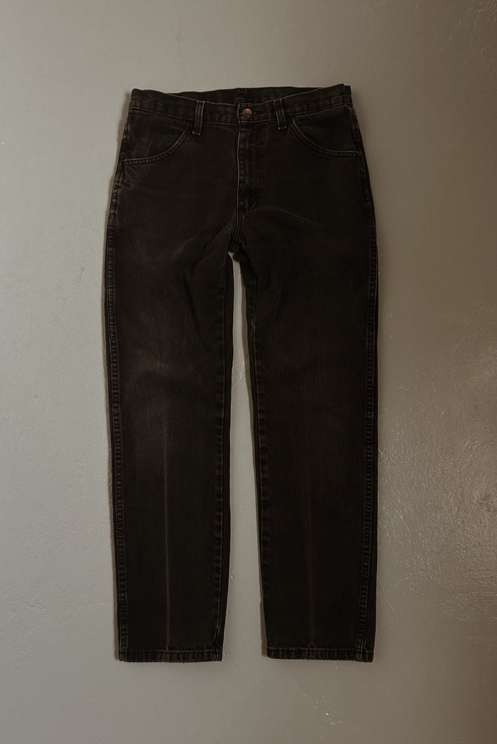 1990's RUSTLER BLACK COWBOY DENIM | SIZE 28