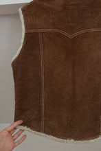 1970's WESTERN SUEDE MILLER SHERPA VEST | SIZE M