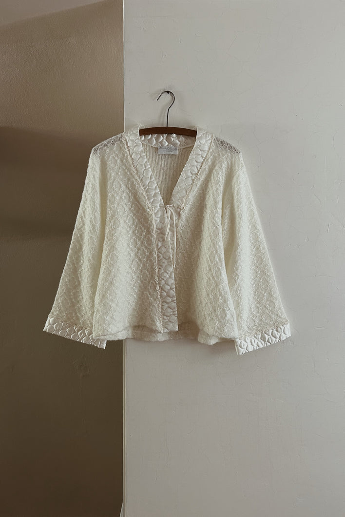 1990's QUILTED TRIM FEMME KNIT JACKET