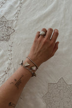 1980's STERLING SILVER + MOTHER OF PEARL CHARM BRACELET