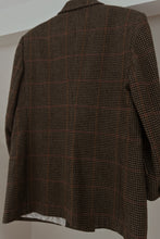 1990's PUMPKIN PLAID WOOL DIANA BLAZER | SIZE XL
