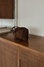 1960's CHOCOLATE SUEDE MINI HANDBAG | 7" x 5"
