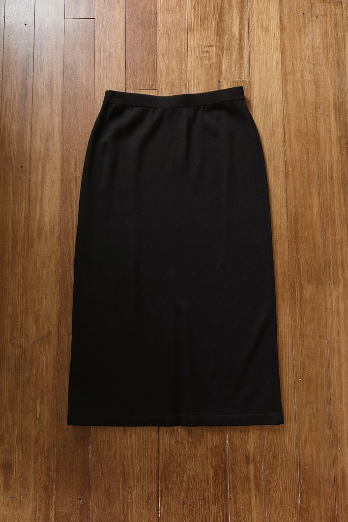 1990's BLACK ST. JOHN KNIT MIDI | SIZE M