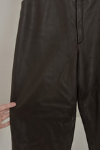 1990's FRENCH BUTTERY SOFT CHOCOLATE LEATHER TROUSERS | SIZE 27