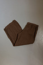 VELVET PURE LINEN CARAMEL WIDE LEG LOUNGE TROUSERS | SIZE XL