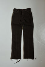 1980's WRANGLER WASHED BLACK RAW HEM COWBOY DENIM | SIZE 29