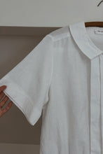 EARLY 1990's NARRAGANSETT LINEN PLEAT PANEL BLOUSE | SIZE M
