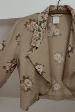 1990's MELROSE SATIN FLORAL OPEN CROP BLAZER | SIZE M