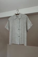 1980's LINEN + COTTON ABSTRACT BOXY BUTTON SHIRT | SIZE M