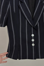 1980's STRUCTURED STRIPE PEPLUM JACKET | SIZE M