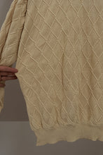 1990's PURE SILK BUTTER DIAMOND KNIT JUMPER | SIZE L