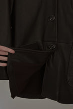 1990's XOE CHOCOLATE SOFT PEBBLED LEATHER JACKET | SIZE L/XL