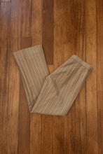 1960's CAMEL PINSTRIPE WOOL KICK FLARES | SIZE 27/28