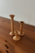 MID CENTURY MACO ITALIAN BEECH CANDLE HOLDERS