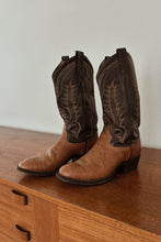 1990's TONY LAMA TWO TONE LEATHER COWBOY BOOTS | SIZE 9.5