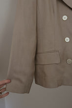 1990's TEXTURED FLAX DOUBLE BREASTED BLAZER | SIZE M