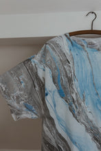 1990's BLUE MARBLED COTTON TEE | SIZE L/XL