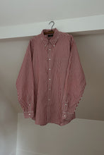 1990's J CREW RED STRIPE COTTON POPLIN | SIZE XL