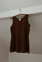 1990's PURE SILK MODA CHOCOLATE TANK | SIZE S