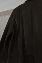 1990's BLACK CONTRAST STITCH BUTTERY LEATHER JACKET | SIZE M/L