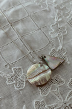 1980's 925 STERLING + DOUBLE SHELL CHARM NECKLACE I