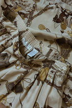 1980's LA CHINE EQUESTRIAN PRINT PLEATED SKIRT | SIZE L