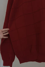 1990's IZOD CHERRY COTTON GRID KNIT JUMPER | SIZE L/XL