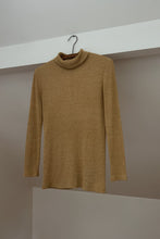 1970's CAMEL RIB KNIT SINGLE STITCH TURTLENECK | SIZE M