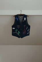 1980's SEQUIN EMBELLISHED WESTERN DENIM VEST | SIZE L