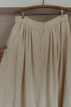 1990's PURE RAW SILK BUTTON MIDI | SIZE M/L